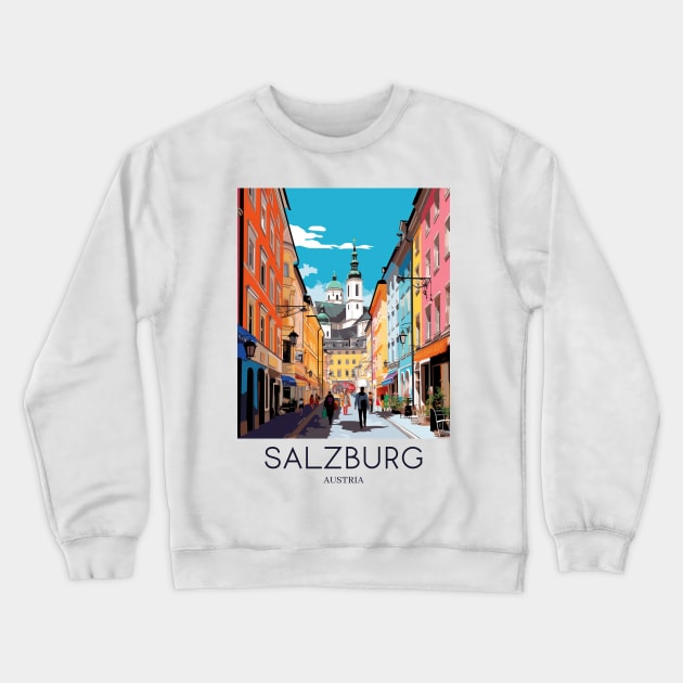 A Pop Art Travel Print of Salzburg - Austria Crewneck Sweatshirt by Studio Red Koala